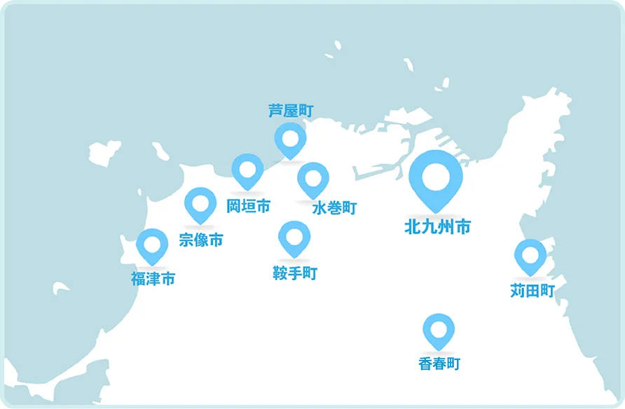 九州の事業エリア地図